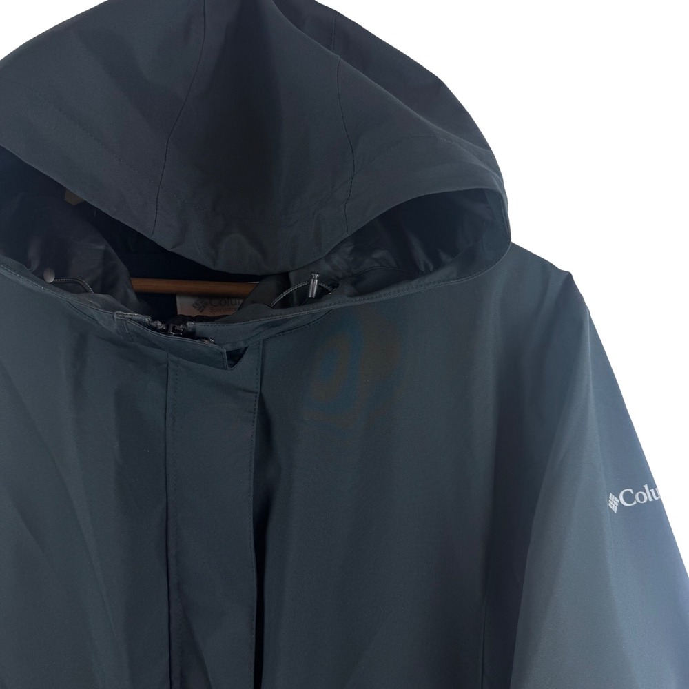 Columbia Rain Jacket Here and There II Women XXL Black Hooded Drawstring Waist